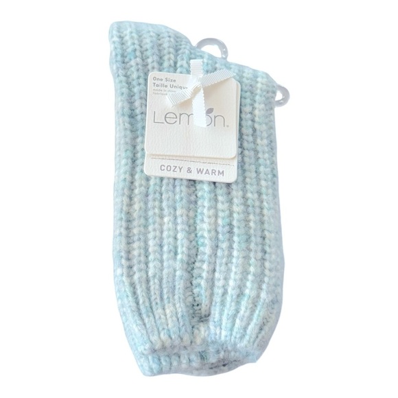 LEMON Chunky Knit Sweater Socks Pink & Mint One Size NEW - Picture 3 of 8